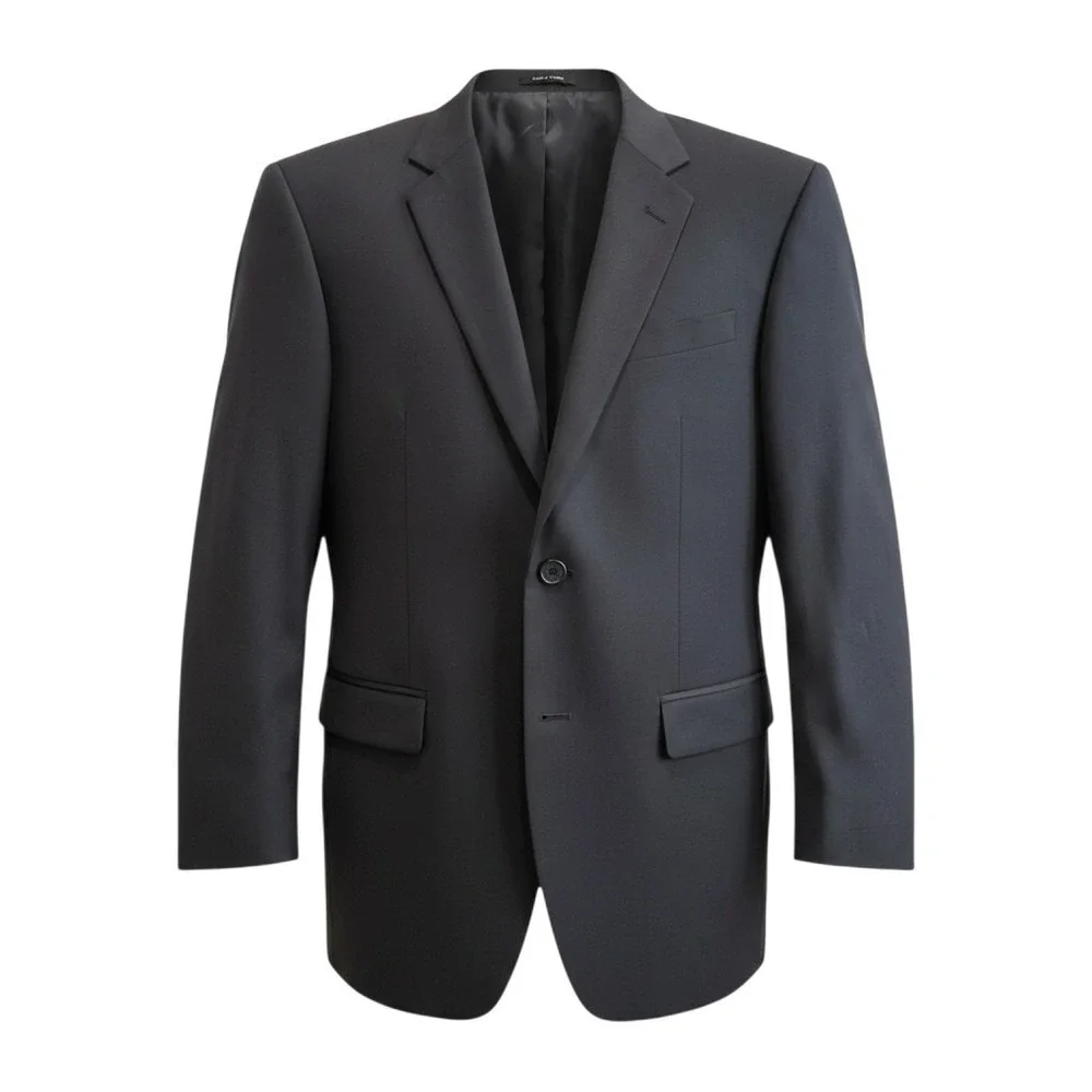 Egara Sport Coat 38R Solid Black Extreme Slim Fit Two Button Blazer Double Vent